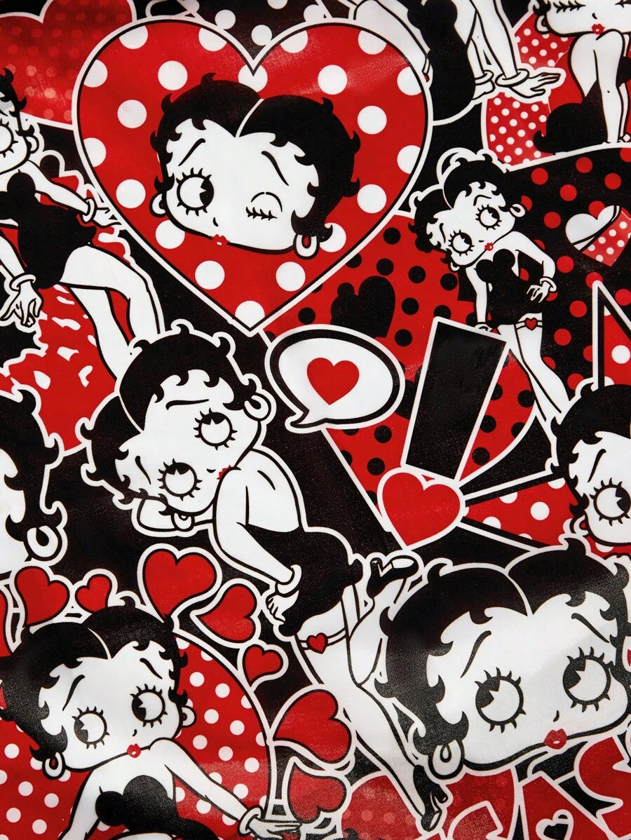 Betty Boop x 1 Pc Cartoon Character Print Foldable RPET Reusable Shopping Bag, Gifts, Lover,Gift Ideas,Party,Holiday,Valentine's Day