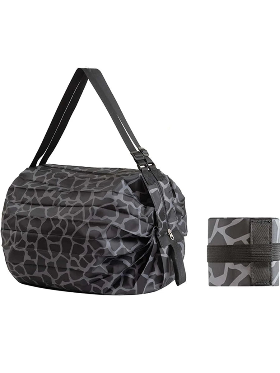 1Pc Reusable Foldable Shopping Bag Waterproof Outdoor Travel Beach Outings Bag Supermarket Grocery Large Capacity Portable Lightweight Storage Bag