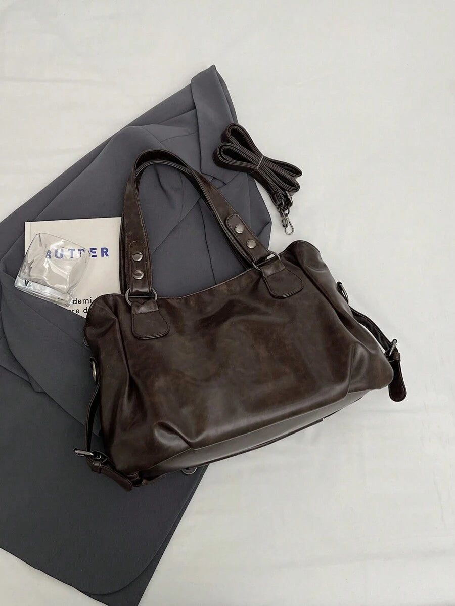 Retro Minimalist Large Capacity Fashion Student & Commuter Tote Bag, Bohemia Style Bag For Women, New Arrival Tote Bags For Woman