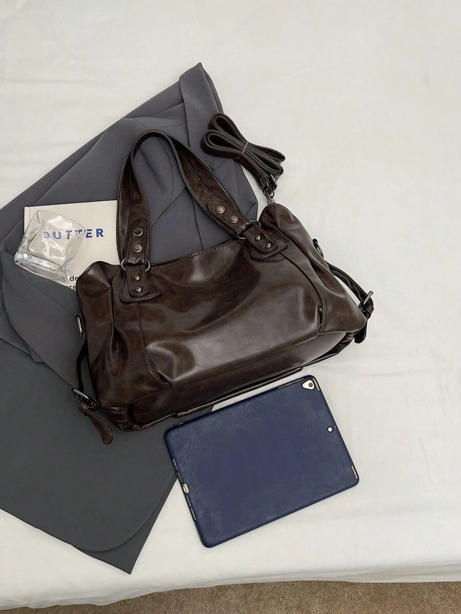 Retro Minimalist Large Capacity Fashion Student & Commuter Tote Bag, Bohemia Style Bag For Women, New Arrival Tote Bags For Woman