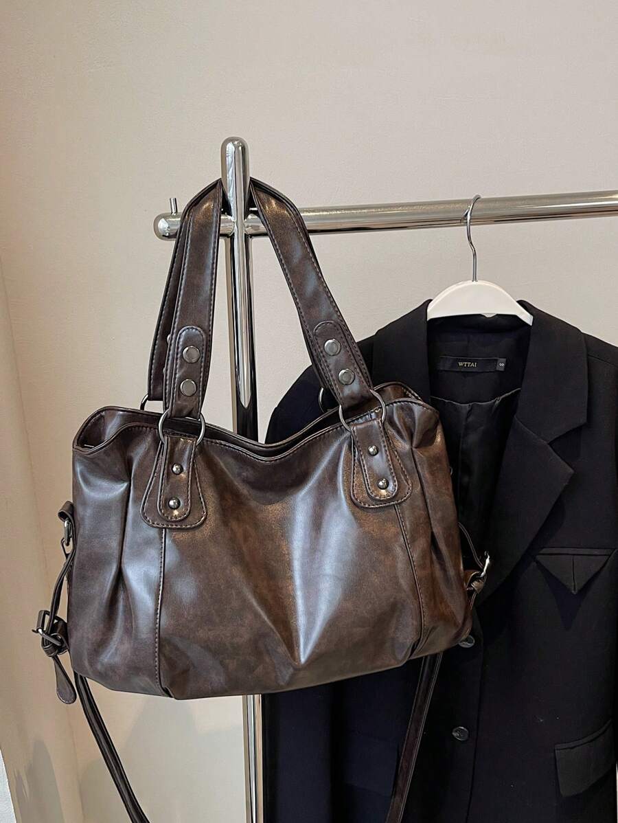 Retro Minimalist Large Capacity Fashion Student & Commuter Tote Bag, Bohemia Style Bag For Women, New Arrival Tote Bags For Woman