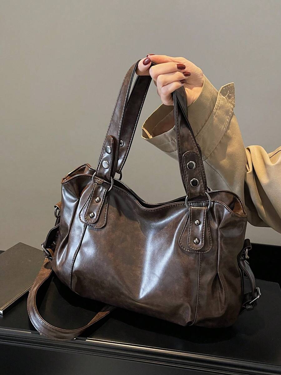 Retro Minimalist Large Capacity Fashion Student & Commuter Tote Bag, Bohemia Style Bag For Women, New Arrival Tote Bags For Woman
