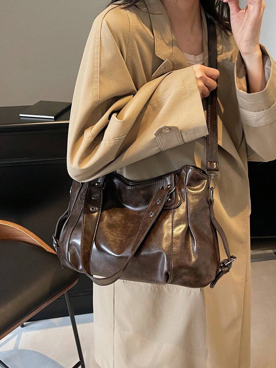 Retro Minimalist Large Capacity Fashion Student & Commuter Tote Bag, Bohemia Style Bag For Women, New Arrival Tote Bags For Woman