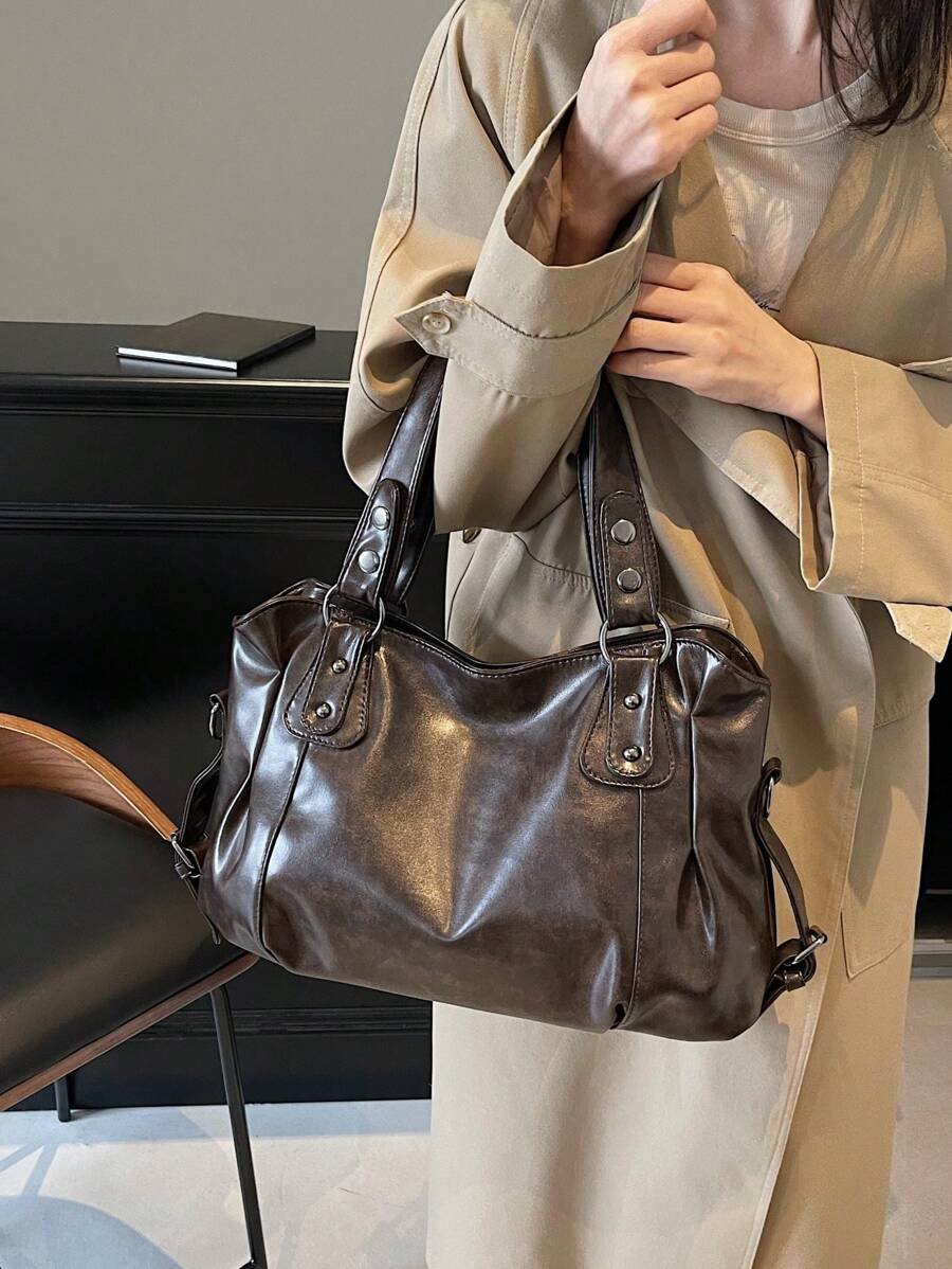 Retro Minimalist Large Capacity Fashion Student & Commuter Tote Bag, Bohemia Style Bag For Women, New Arrival Tote Bags For Woman