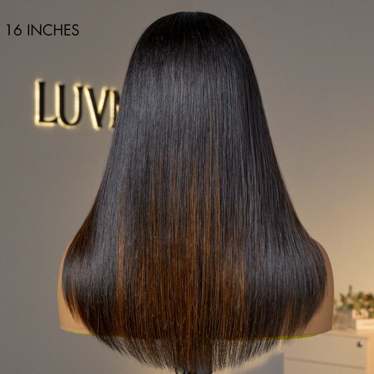 20''+$10=22''|Luxurious Combo Color Highlights Silky Layered Cut Glueless 5x5 Closure HD Lace Wig