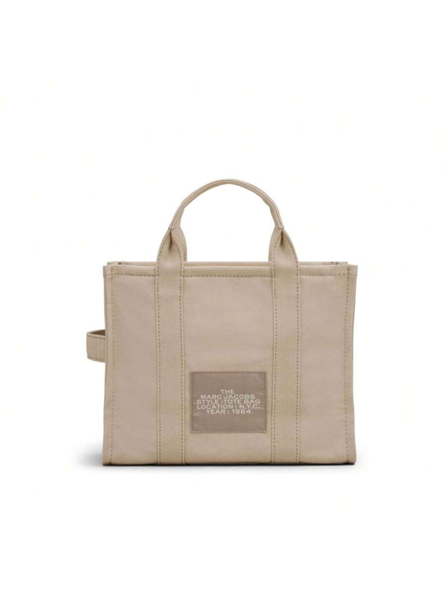 Marc Jacobs- Women The Medium Tote Bag Handbag Shoulder Bag Crossbody Tote Bag Square Bag Shopping Bag Embroidered Canvas Bag Mini Cute Adjustable Shoulder Strap Cotton Jacquard Fabric Bag Gift For W