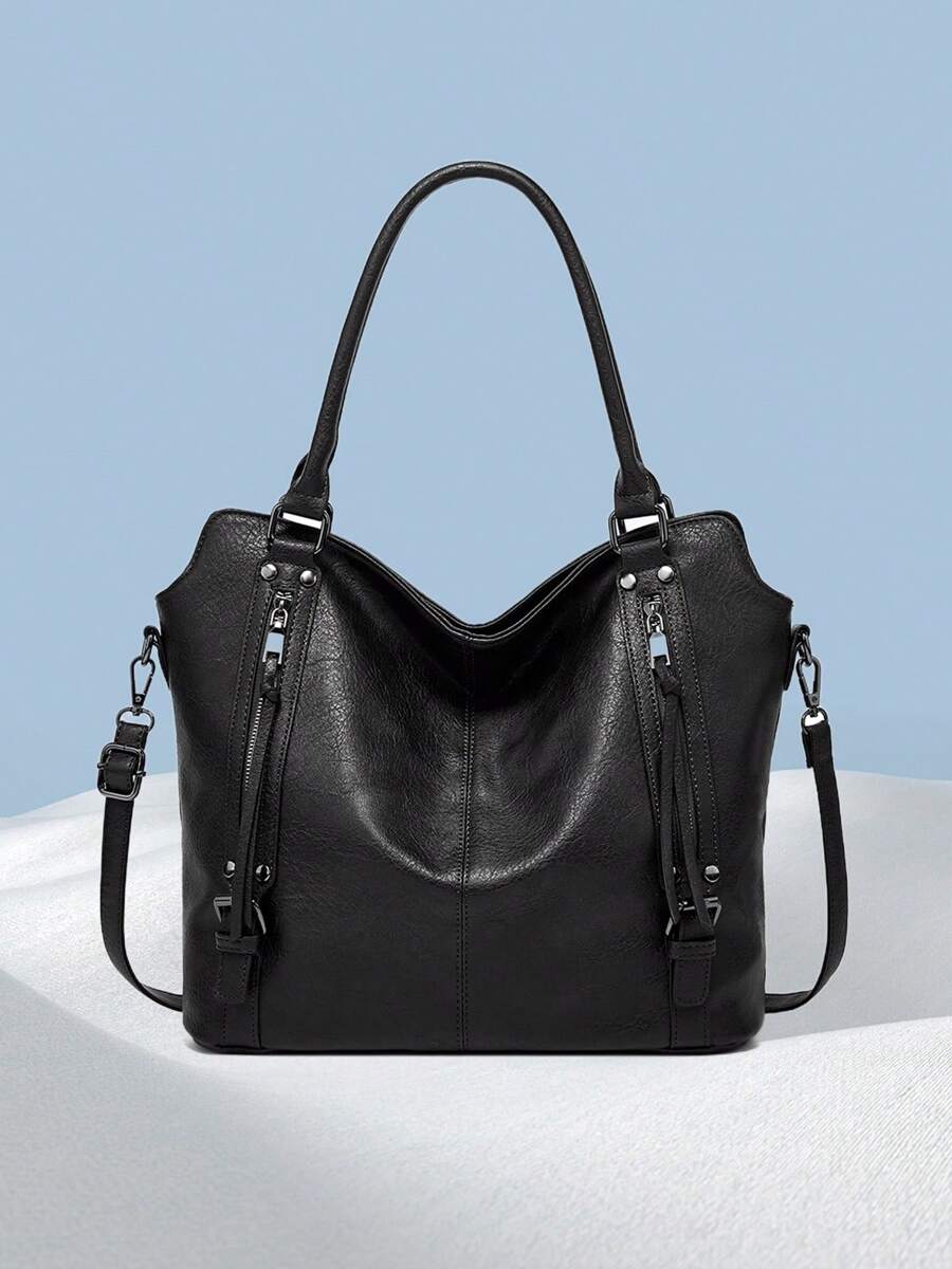 Women's Elegant Tote Bag Pu Leather Shoulder Bag Messenger Bag Office Commuter Bag Suitable For Shopping