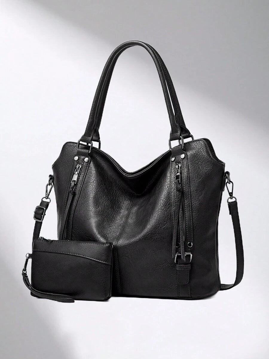 Women's Elegant Tote Bag Pu Leather Shoulder Bag Messenger Bag Office Commuter Bag Suitable For Shopping