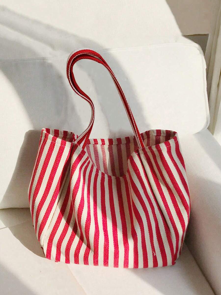 Yogodlns Fashionable Retro Minimalist Tote Bag, With Artistic Vibe, Large Capacity, Suitable For Work, Study Or Outdoor Activities. Can Be Used As Bookbag, Beach Bag, School Supplies Bag, Student Hand