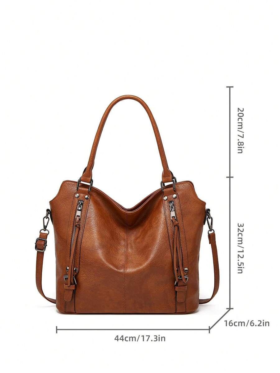 Womens PU Leather Tote Purses And Handbags Fashion Shoulder Bag Top Handle Satchel