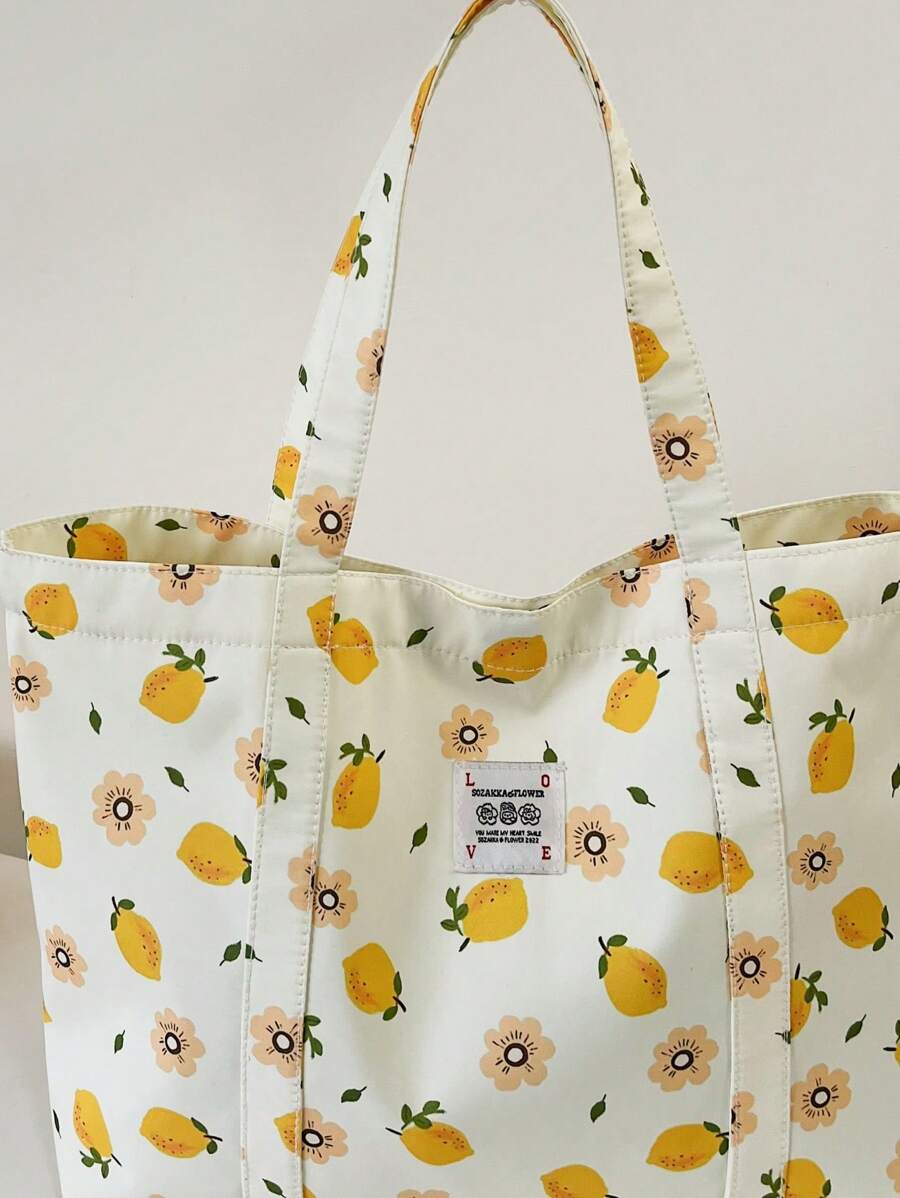 Printed Tote Bag, Casual, Shopping, Shoulder Bag, Travel Bag, Large Shoulder Bag, New Summer Bag, Mom Travel Bag, Minimalist Knit Tote Bag, Autumn/Winter,Beach Bag
