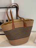Fashion Straw Tote Bag Large Capacity Women's Shoulder Bag Bucket Bag Versatile Commute And Outdoor