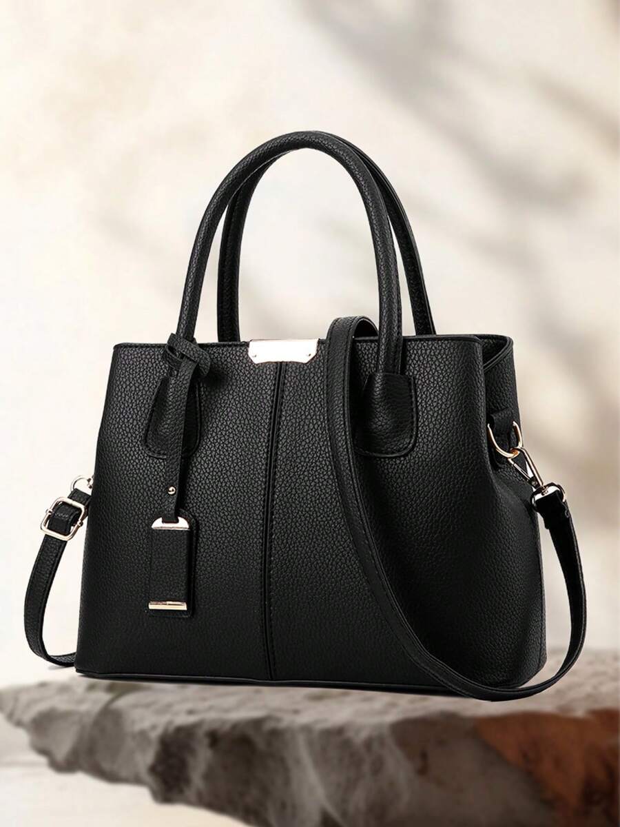 Women's Elegant Tote Bag Causal PU Leather Shoulder Bag Fashionable Office Commuter Medium Handbag