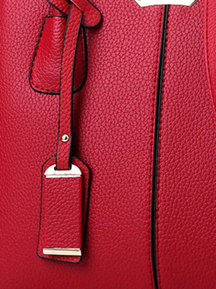 Women's Elegant Tote Bag Causal PU Leather Shoulder Bag Fashionable Office Commuter Medium Handbag