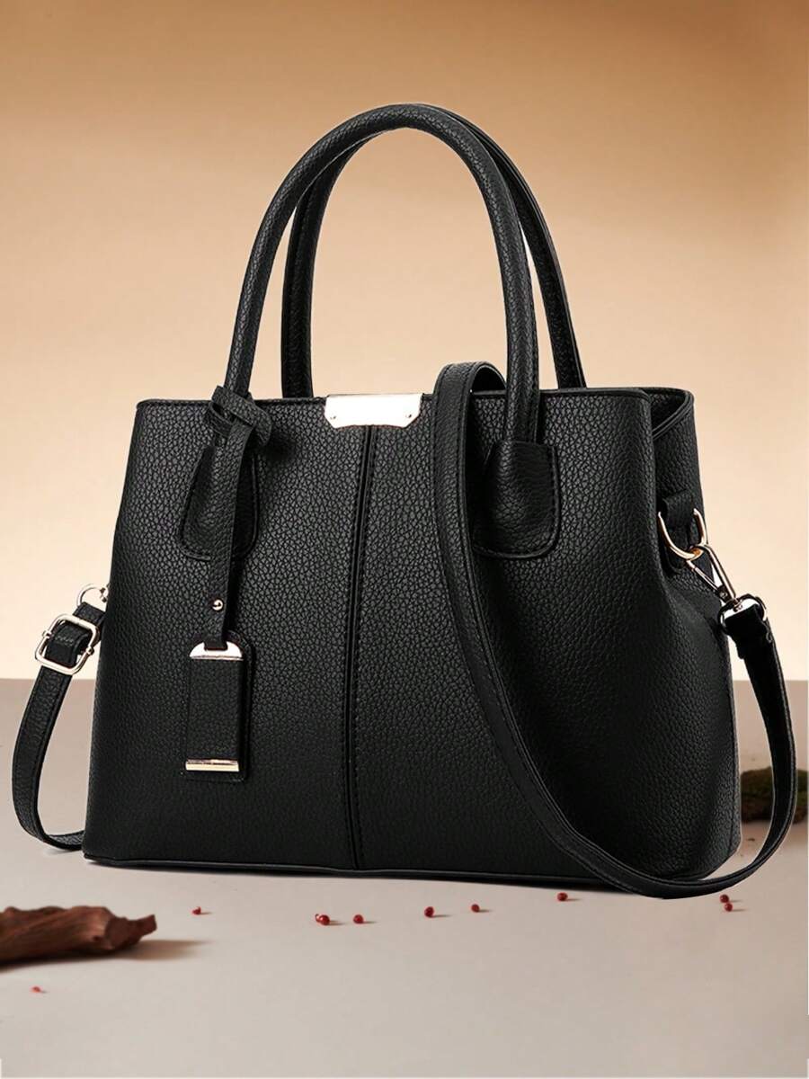 Women's Elegant Tote Bag Causal PU Leather Shoulder Bag Fashionable Office Commuter Medium Handbag