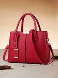Women's Elegant Tote Bag Causal PU Leather Shoulder Bag Fashionable Office Commuter Medium Handbag