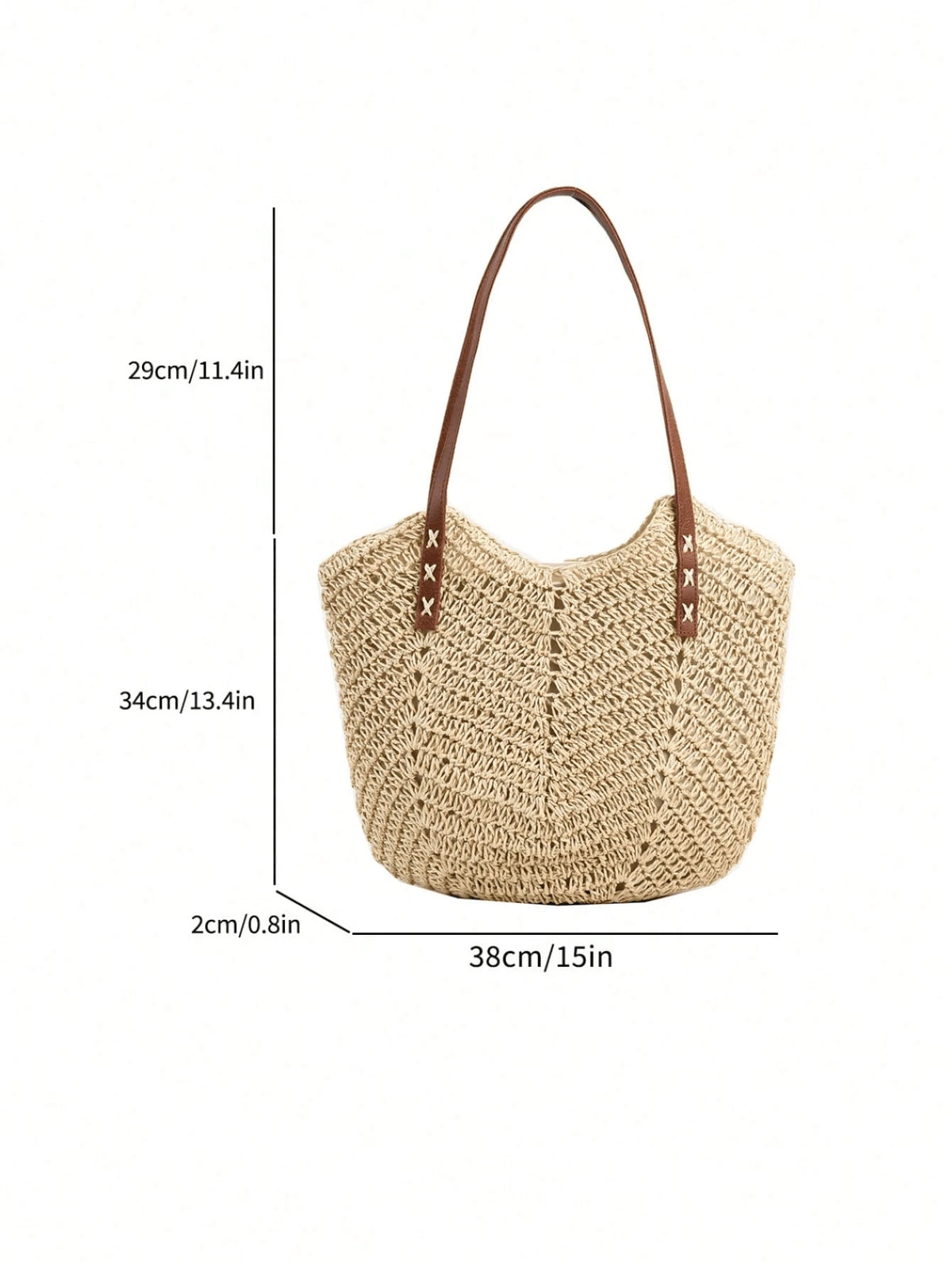 New Large Capacity Tote Bag, Woven Straw Dual Handle Design Women's Bag, Beach Bag For Commuting, Daily Shopping, Travel, Beach, Elegant, Lightweight, Casual, Portable, Suitable For Teenagers, College