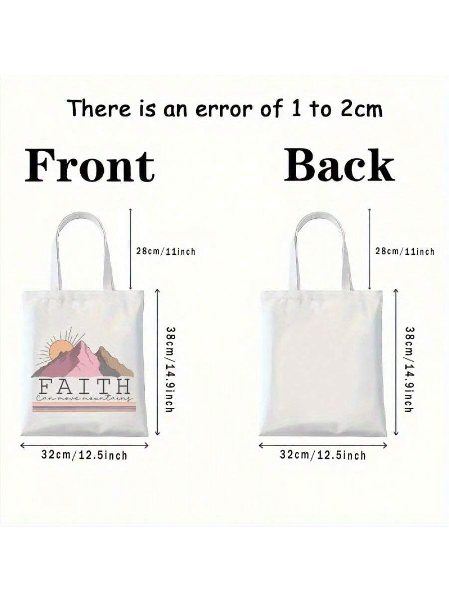 Upgraded Christian Tote Bag, Christian Gift, Church Bible Verse Handbag, Christian Print Handbag, Large Capacity, Fashionable And Simple Style, Durable Canvas Bag, Suitable For Outdoor Picnics And Par