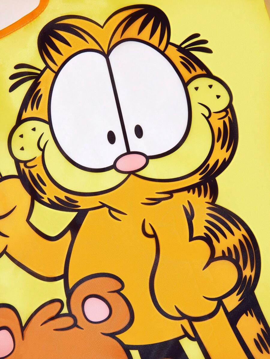 GARFIELD| 1pc Cartoon Cat & Dog Print Foldable Shopping Tote Bag, Comes With A Small Pouch With Beaded Strap To Attach To Bag