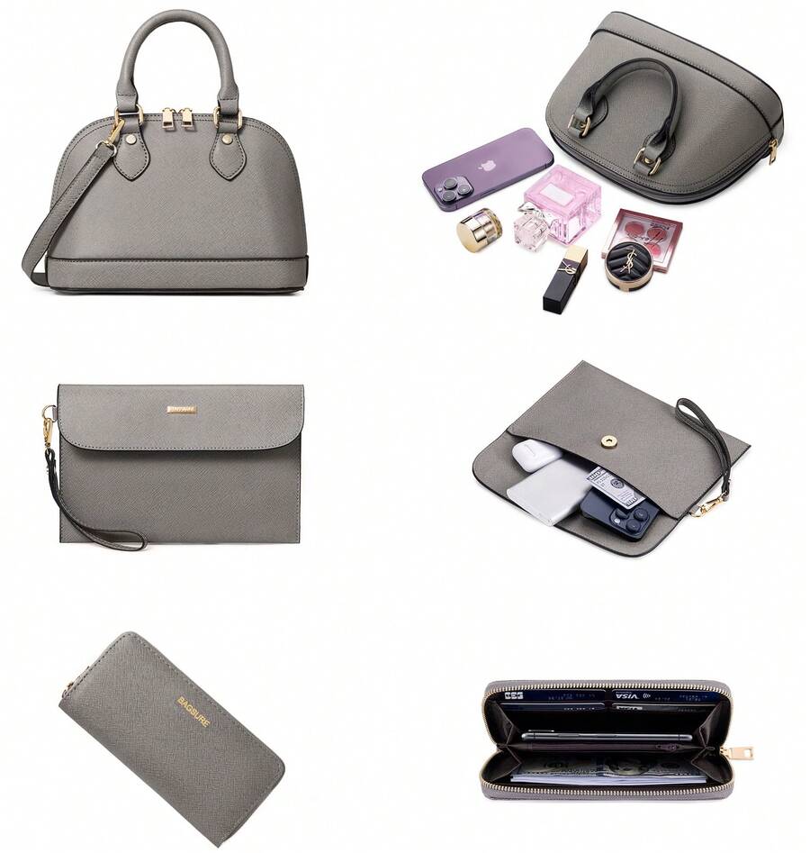 UKEIN 4PCS Women Fashion Handbags Purses Wallet Tote Shoulder Bags Casual Crossbody Bags, Best Valentine's Day Gift For Ladies Girls, Satchel Purse Set 4pcs