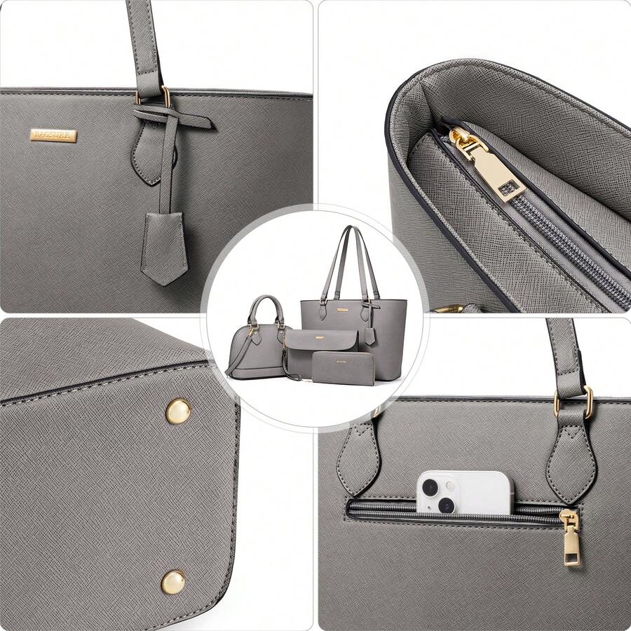 UKEIN 4PCS Women Fashion Handbags Purses Wallet Tote Shoulder Bags Casual Crossbody Bags, Best Valentine's Day Gift For Ladies Girls, Satchel Purse Set 4pcs