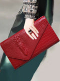 Luxury PU Leather Crossbody Bag, Fashionable & Versatile Women's Tote Handbag, Personalized & Stylish Crocodile Pattern Clutch Bag