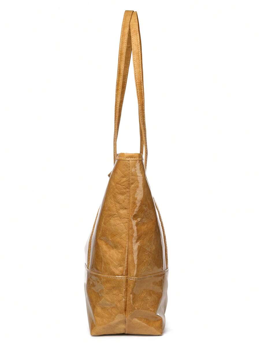 Women's Fashion Campus Style Large Tote Bag, Double-Layer Fabric Women's Shoulder Bag- Suitable For Shopping, Dating, Parties And Commuting