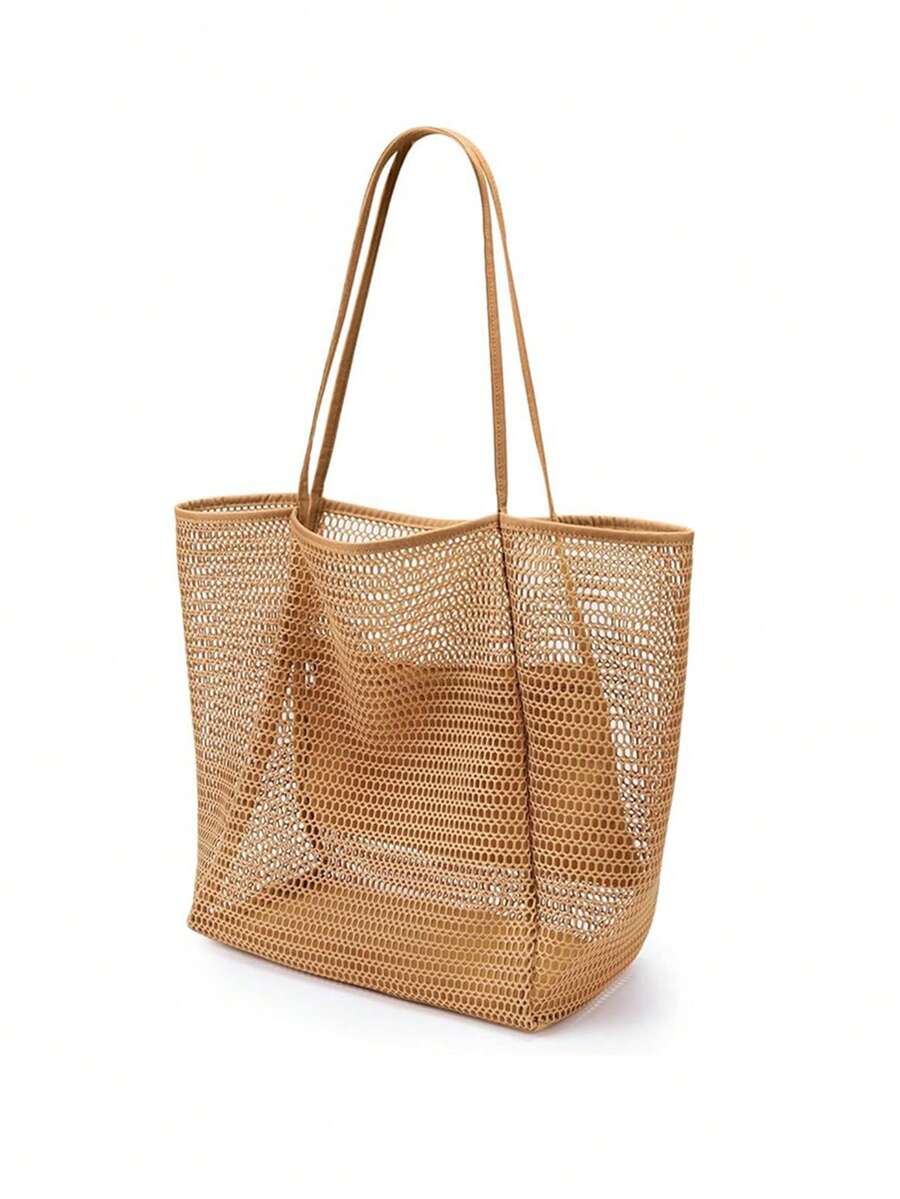 Swim Chiccia Large Capacity Beach Travel Bag| Women's Shoulder Bag, Women's Tote Bag, Beach Mesh Tote Bag, Women's Foldable Shoulder Bag, Travel Bag Beach Nylon Mesh Tote Bag, Casual Tote Bag Hobo Wo