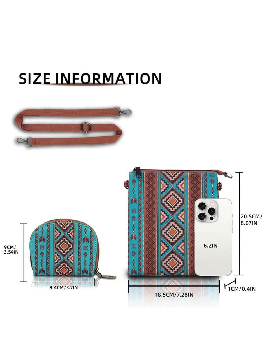 4-Piece Bohemian Tasseled Handbag Set, Large Capacity Vintage Tote & Crossbody Bags, Suitable For Vacation, Travel, Gifting
