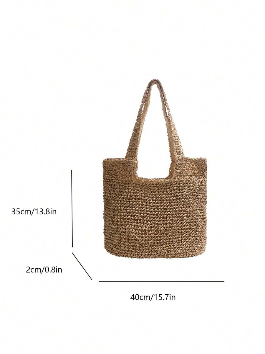 Fashionable Large Capacity Woven Tote Bag For Women, Straw Bag