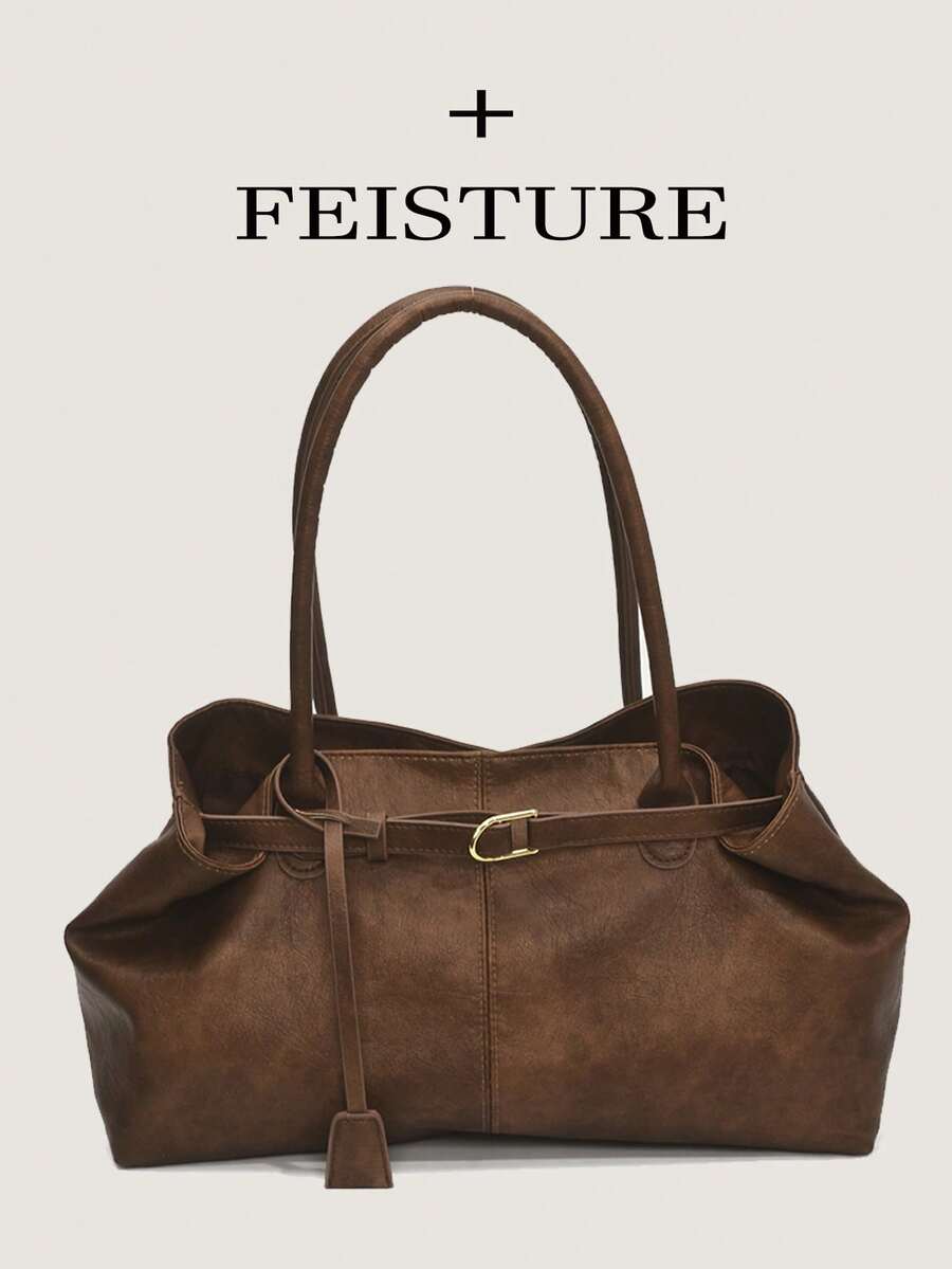 1pc Women's Large Capacity Shoulder Shopping Bag With Magnetic Closure, Suitable For Daily Outings, Dates, Commuting