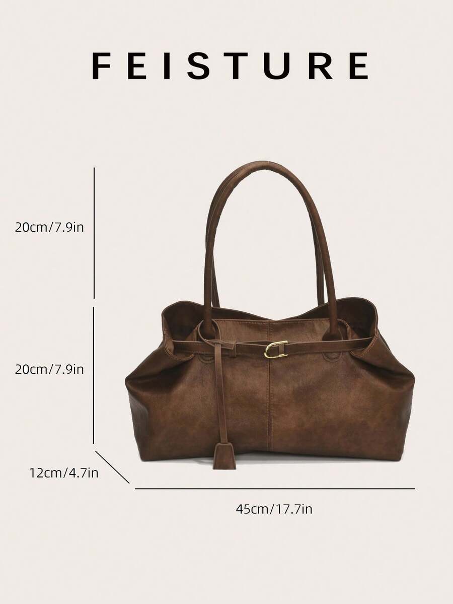 1pc Women's Large Capacity Shoulder Shopping Bag With Magnetic Closure, Suitable For Daily Outings, Dates, Commuting