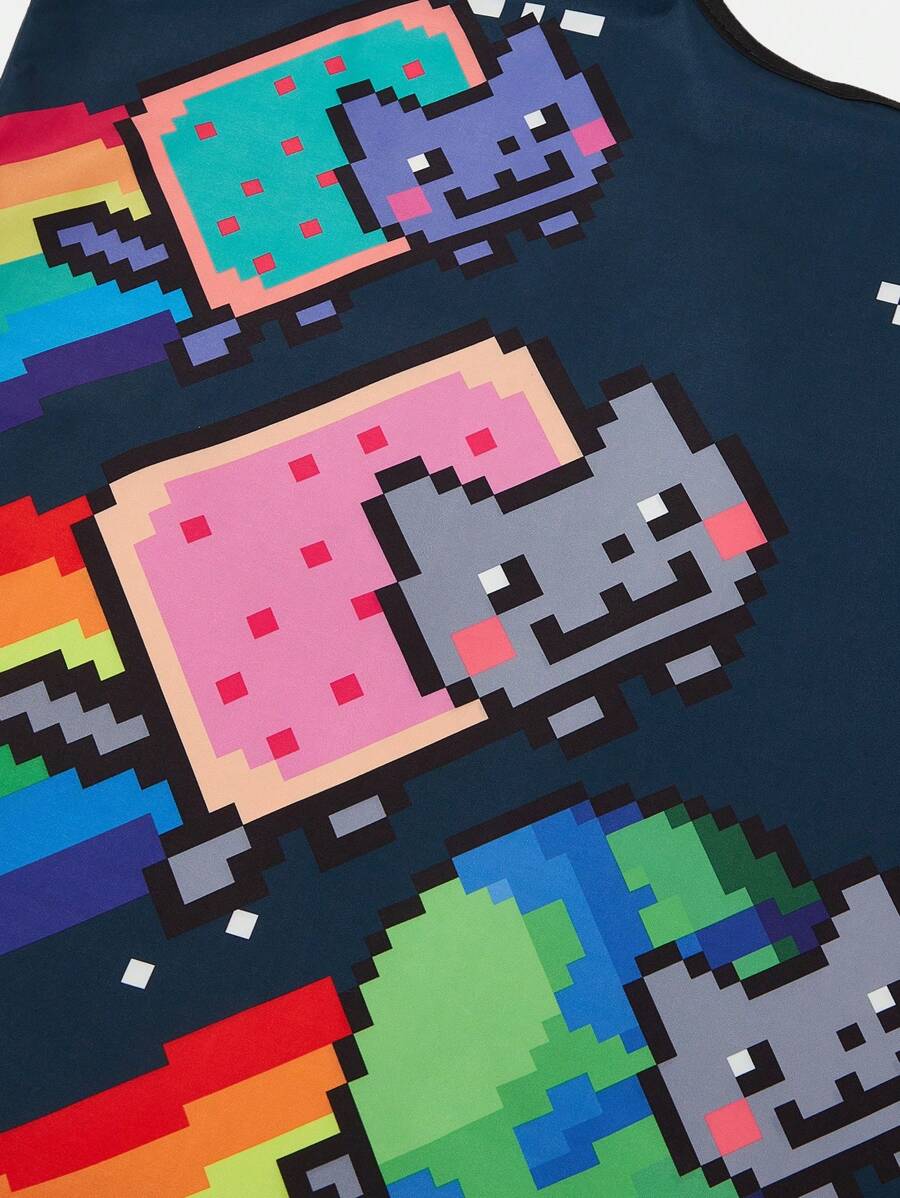 Nyan Cat X 1pc Foldable Cartoon Pentagram Printed Tote Bag For Women