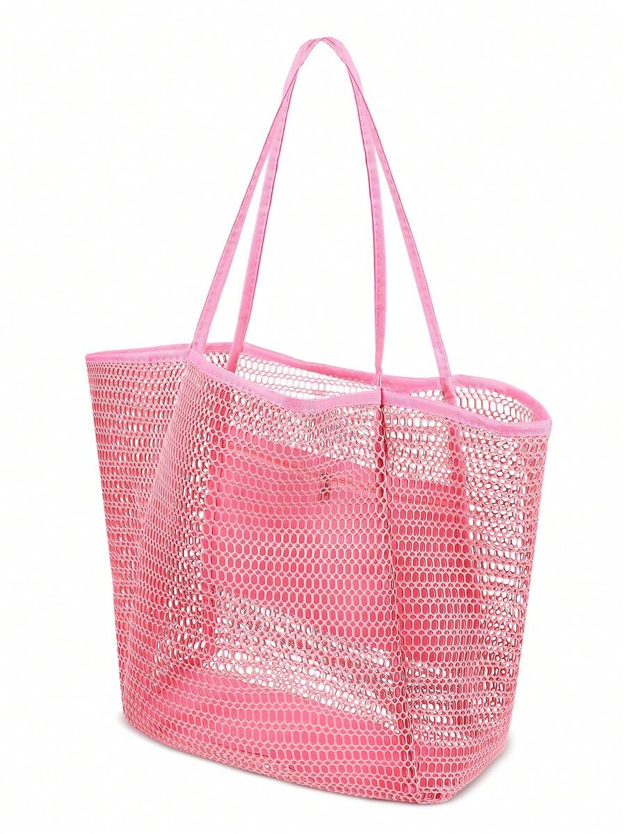 Swim Chiccia Large Capacity Beach Travel Bag| Women's Shoulder Bag, Women's Tote Bag, Beach Mesh Tote Bag, Women's Foldable Shoulder Bag, Travel Bag Beach Nylon Mesh Tote Bag, Casual Tote Bag Hobo Wo