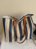 1pc Large Capacity Casual Rainbow Shoulder Tote Bag, Suitable For Outdoor Travel, Beach, With Big Pockets, New Style