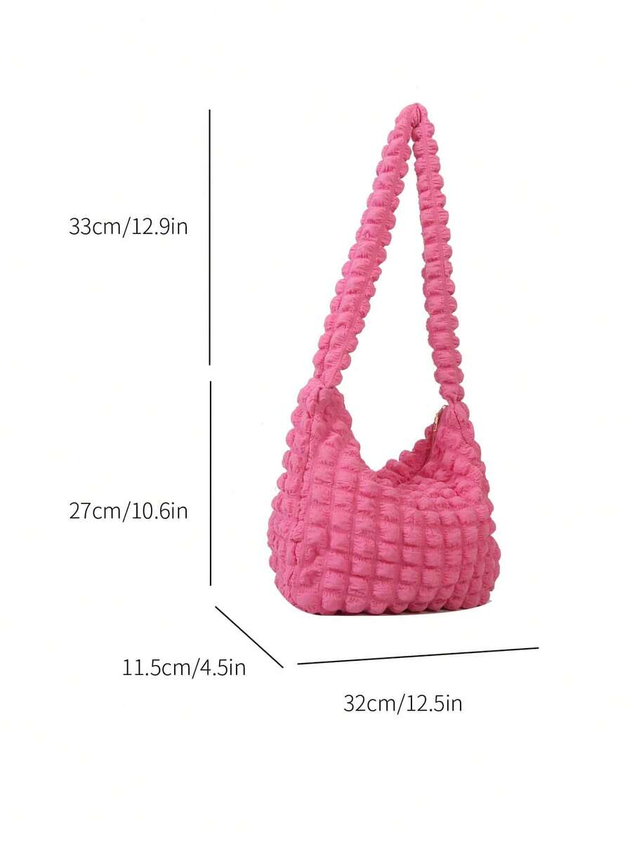 Women's Puffer Totes Fashion Quilted Shoulder Crossbody Bag Solid Color Rhombus Down Padded Handbag Dumpling Purse
