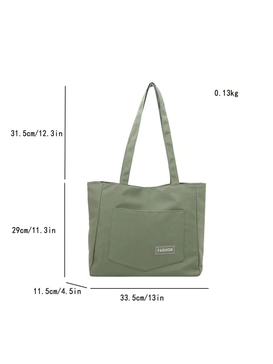 Minimalist Shoulder Bag, Popular Niche Crossbody Women Bag, Plain Color Casual Commuting Tote, Tote Bags For School,College Essentials, Green, Beach, Summer Outfits