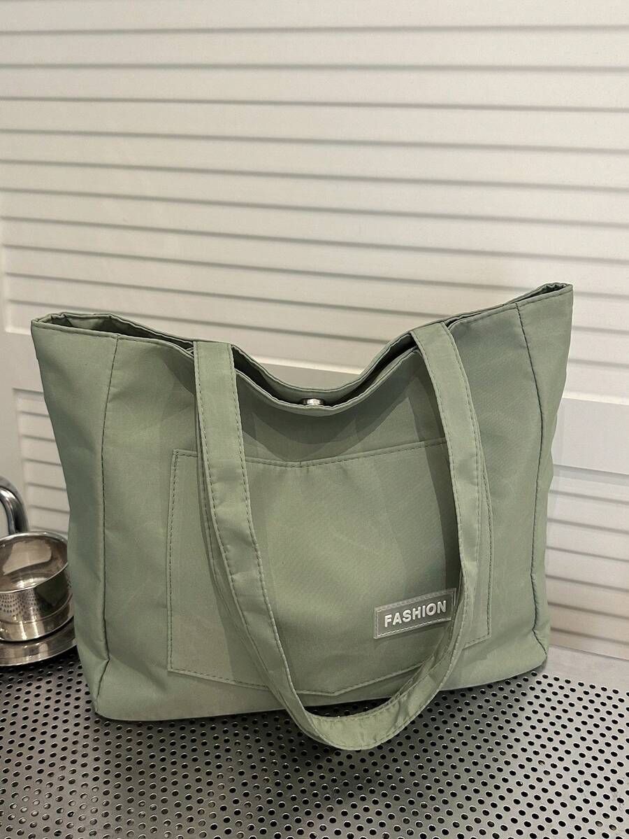Minimalist Shoulder Bag, Popular Niche Crossbody Women Bag, Plain Color Casual Commuting Tote, Tote Bags For School,College Essentials, Green, Beach, Summer Outfits