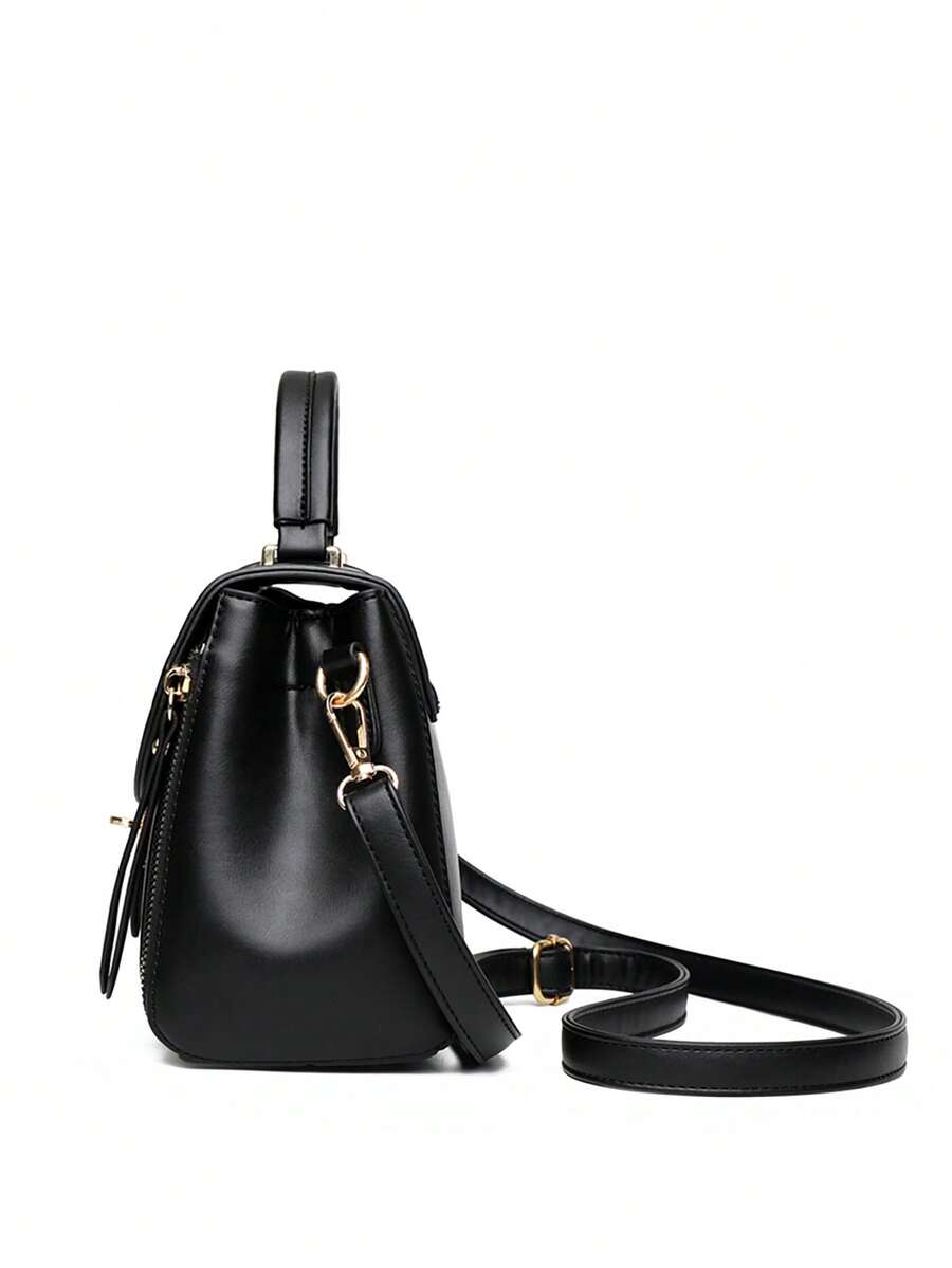 New Fashion Versatile Classic Shoulder Bag, Retro Simple Tote Bag, Handheld Bag, Crossbody Bag, Solid Color, PU Leather, Women Bag, Niche Design, Sophisticated, Suitable For Work, Daily Shopping, Dati