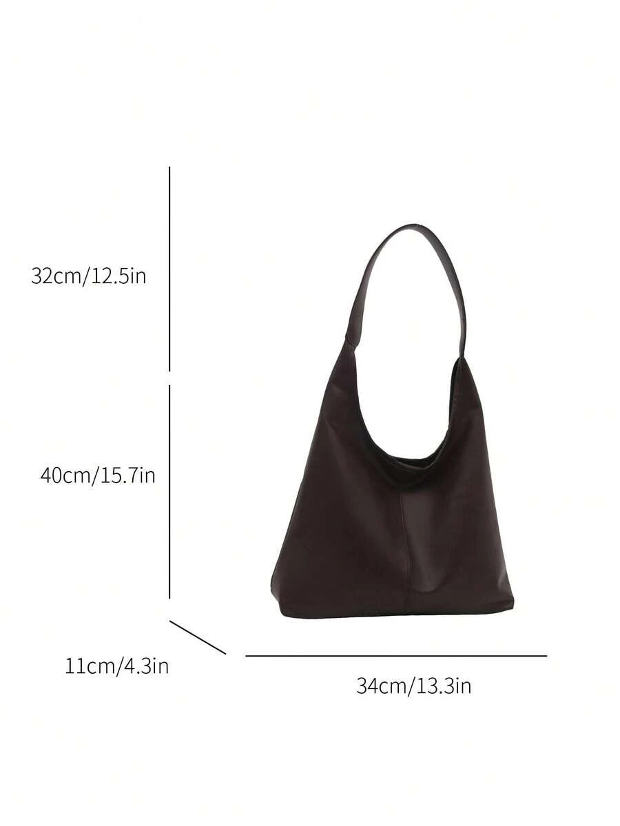 2026 Fashionable Solid Color Commuter Tote Bag, Minimalist Niche Design Underarm Bag, Stylish Large Capacity Shoulder Bag