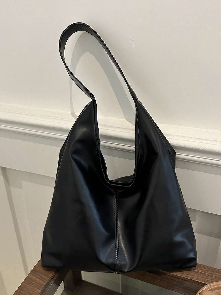 2026 New Fashion Solid Color Commuter Tote Bag, Minimalist Niche Design Underarm Bag, Stylish Large Capacity Shoulder Bag, Office