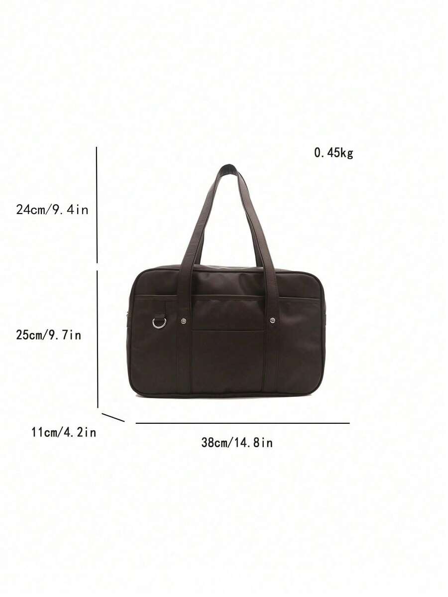 Minimalist Fashion OL Tote Bag, Women's PU Leather Handbag, Solid Color Large Capacity Shoulder Bag, Suitable For Work