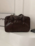 Minimalist Fashion OL Tote Bag, Women's PU Leather Handbag, Solid Color Large Capacity Shoulder Bag, Suitable For Work