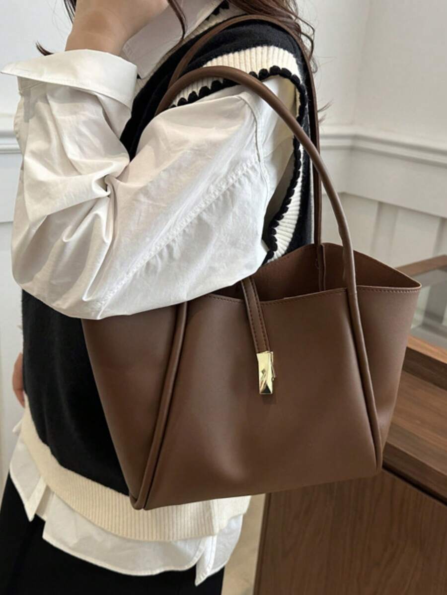 2025 New Women's Large Capacity Bag, Shoulder Commuter Bag, Mommy Bag, High-End Retro Minimalist Handbag