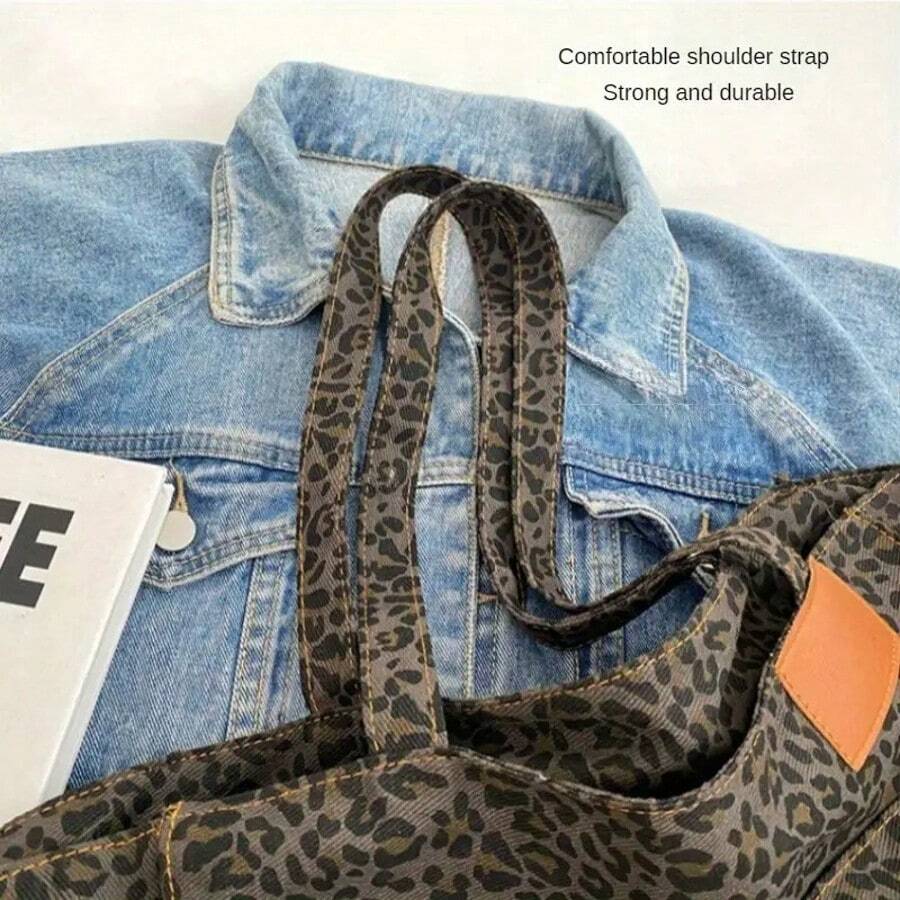 Leopard Print Tote Bags For Women Large-Capacity Bag Single-Shoulder Sag For Women Large Leopard Print Bag