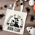 Halloween Bag, Halloween, Spooky Readers Book Club Print Tote Bag Handbag, Large Capacity Simple Style Durable Canvas Bags Outdoor Picnic, Party, Traveling, Shopping