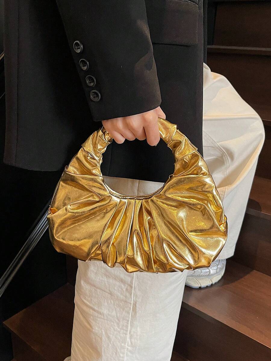 Ladies' Cloud Pleated Tote Bag, New Stylish Shoulder Crossbody Bag, Casual Handbag For Daily Use, Shopping, Travel