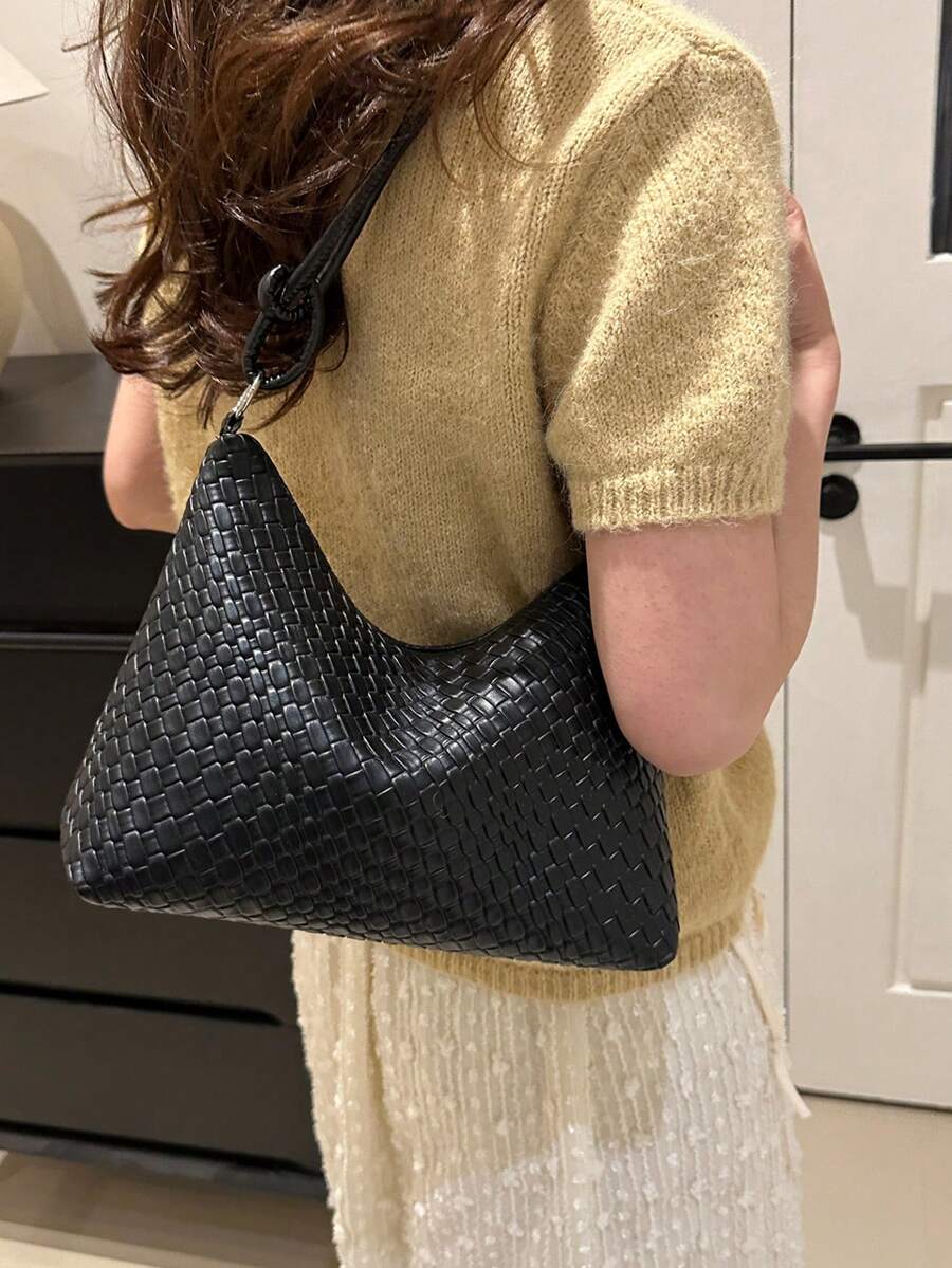 New Fashionable Woven Tote Bag, Retro Shoulder Bag