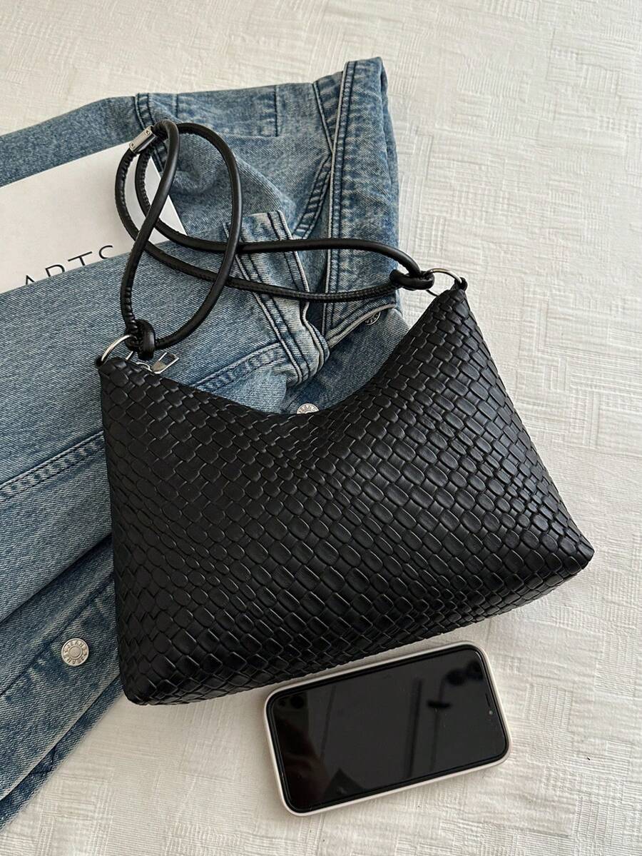 New Fashionable Woven Tote Bag, Retro Shoulder Bag