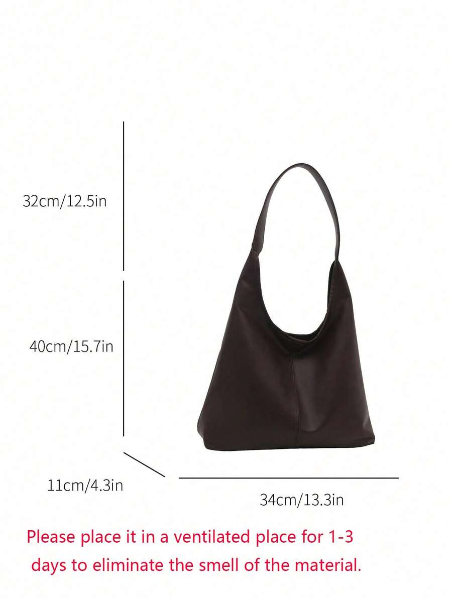 2026 Fashionable Solid Color Commuter Tote Bag, Minimalist Niche Design Underarm Bag, Stylish Large Capacity Shoulder Bag